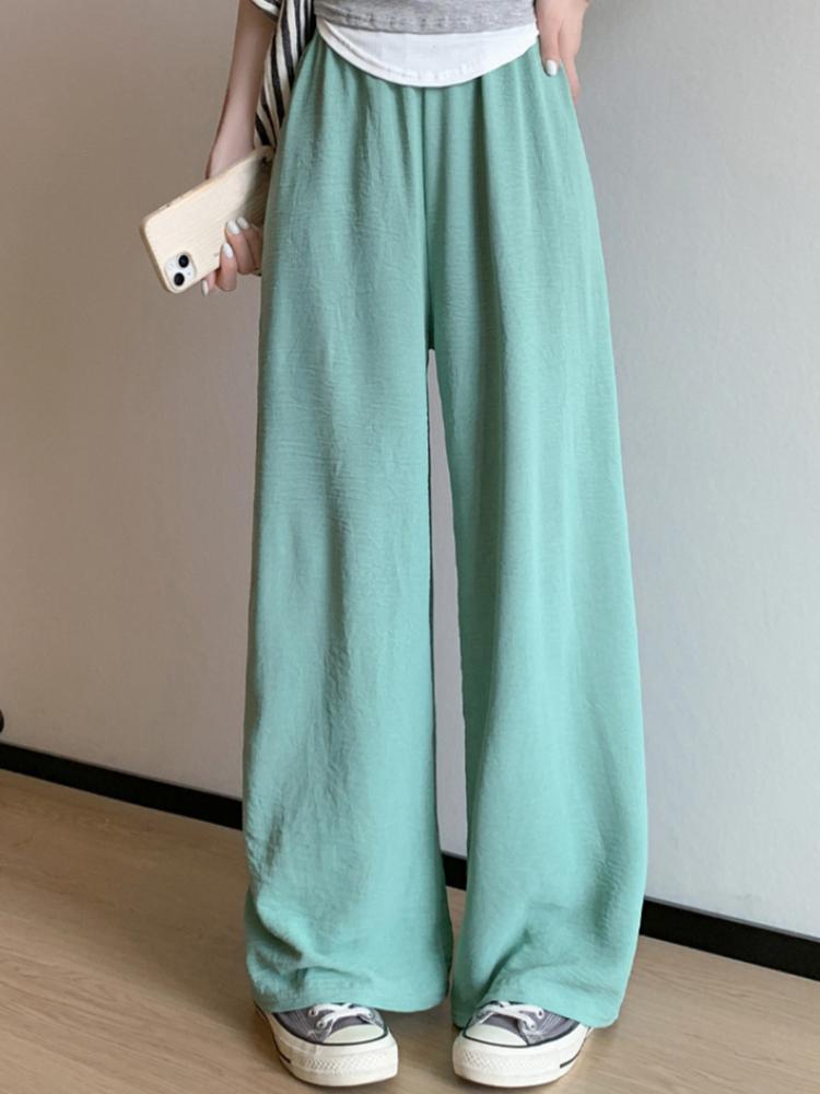 Breathable Pants, High Waisted Casual Straight Leg Pants, Spring and Autumn Wide Leg Pants