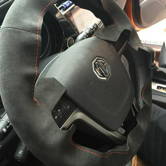 Suede Hand-Stitched Steering Wheel Cover for MG5, MG3, MG6, MG GT, MG GS, and Roewe Models