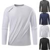 Men's Quick Drying Round Neck T-shirt Long Sleeve Men's Ice Silk Thin Fitness Running Top Bottoming Long Sleeve