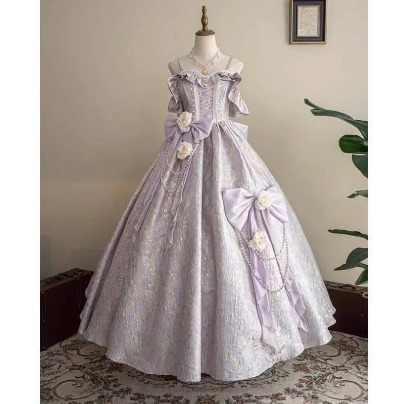 Вечернее платье Лолиты Высокий стиль Банкет Искусство Тест Выступление Без рукавов На бретелях Завышенная талия Платья принцессы