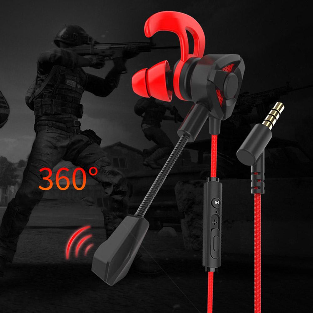Reduction Headsets Wired with Dual Dynamic Earphones In-Ear Mic