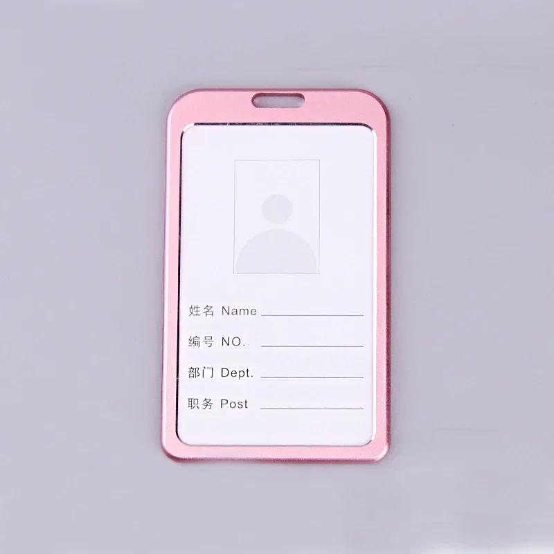 Office Metal Work Identity Badge ID Card Holder Aluminium Alloy Employee Name Cover Business Case Credit Card Holder Wallet