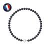 Bracelet - - Freshwater Cultured Pearls 4-5 Mm - Tahitian Black - 9 Carat White Gold - 18 Cm
