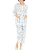 Narue Takashima Chijimi Lavender Frill Pajama Navy Women's Set,