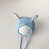Solid Color Rabbit Baby Hat Autumn Winter Warm Newborn Ear Protection Cap Cute Cartoon Lac-up Infant Boy Girl Beanie Caps