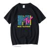 Mtv Отпечаток пальца 80-е Винтажная Унисекс Черная Футболка Унисекс Футболки Ретро Графические Футболки Хлопковая Футболка Унисекс Женские Футболки Топы