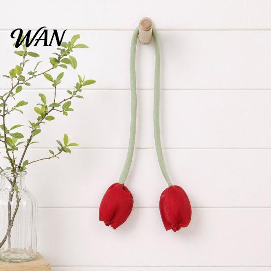 Versatile Curtain Ties 2Pcs Tulip Bud Ties, Decorative Tiebacks, Flower High-end Fabric Buds Soft Rope Tiebacks for Bedroom Curtains Patio Drapes