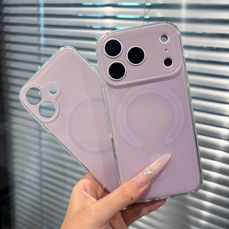 Purple Baby Elephant Magnetic Belt Holder for iPhone Transparent Cute Case Soft Phone Case