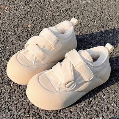 Уродливо-милые туфли на липучках на платформе с большой головой, белые туфли для женщин на осень и зиму 2025 года, новые модели для невысоких людей увеличиваются в не