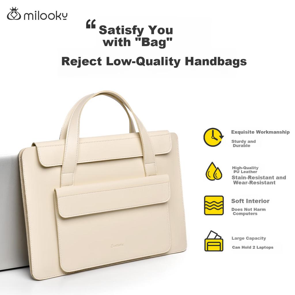 Milooky Fashion Laptop Bag Suitable for Huawei, Lenovo, Apple 15/15.6/16-Inch, Handheld Inner Case for Men And Wome