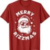 MERRY RIZZMAS Christmas Fun Printed Cotton Pullover Casual Loose Top T-Shirts Women’s