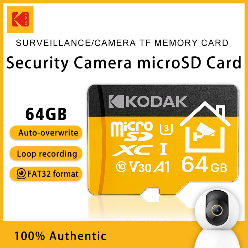 Kodak Карта MicroSD 32 ГБ 64 ГБ 128 ГБ 256 ГБ Карта памяти Micro SD лучшая для домашнего монитора безопасности, мобильного телефона, дронов