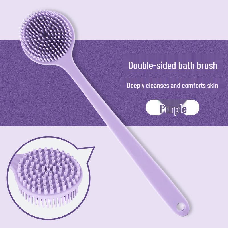Silicone Long Handle Bath Brush & Double-Sided Back Scrubber