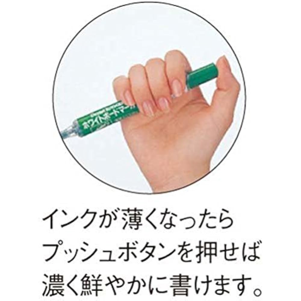 Маркер для доски Pentel Knock EMWLS-D Круглый стержень Тонкий почерк Зеленый 1,6 см x 13,5 см