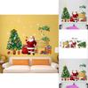 Christmas Wall Art Pvc Removable Santa And Tree Decal For Living Room And Commercial Spaces