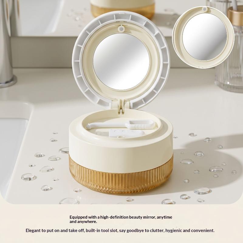 2 In 1 Multi-layer Denture Box With Lid No-Leak For Safe Retainer Storage