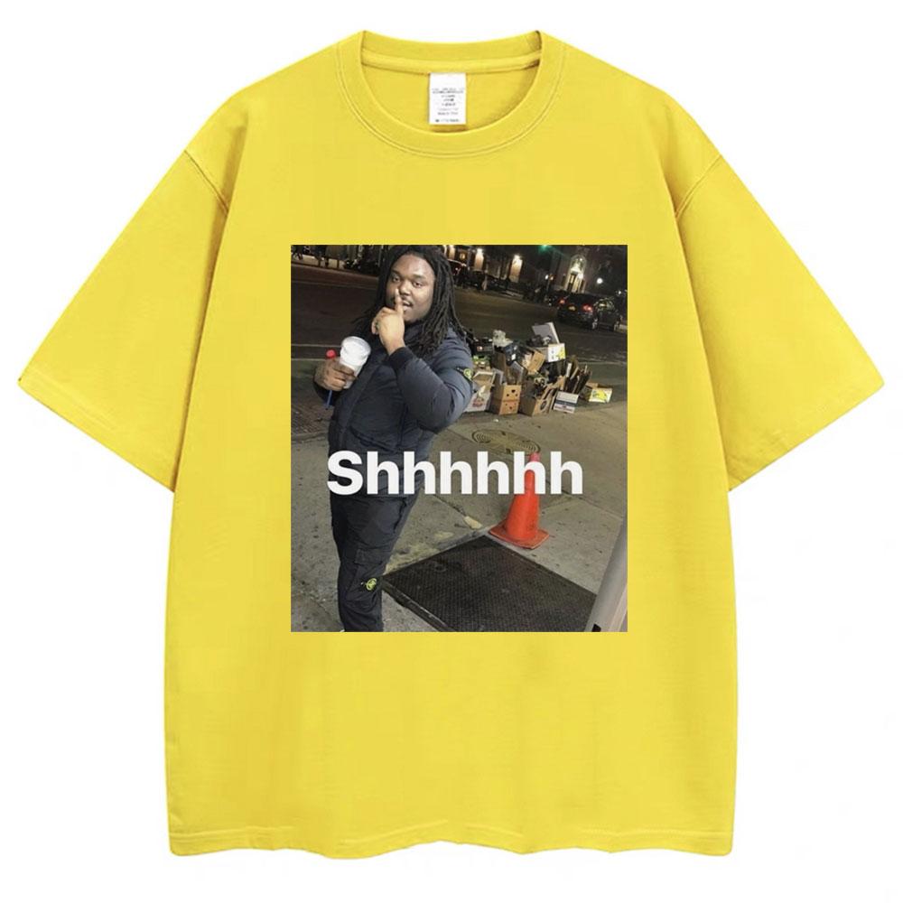 Lucki Shhhhh Забавный Мем Принт Футболки Мужские Женские Оверсайз Юмор Футболка 100% Хлопок Круглый Вырез Повседневные Футболки