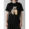 Raccoon Drinking Iced Coffee T-Shirt Funny Animal Meme Shirt Casual Crewneck Short Sleeve Graphic Tee Tops for Men Women