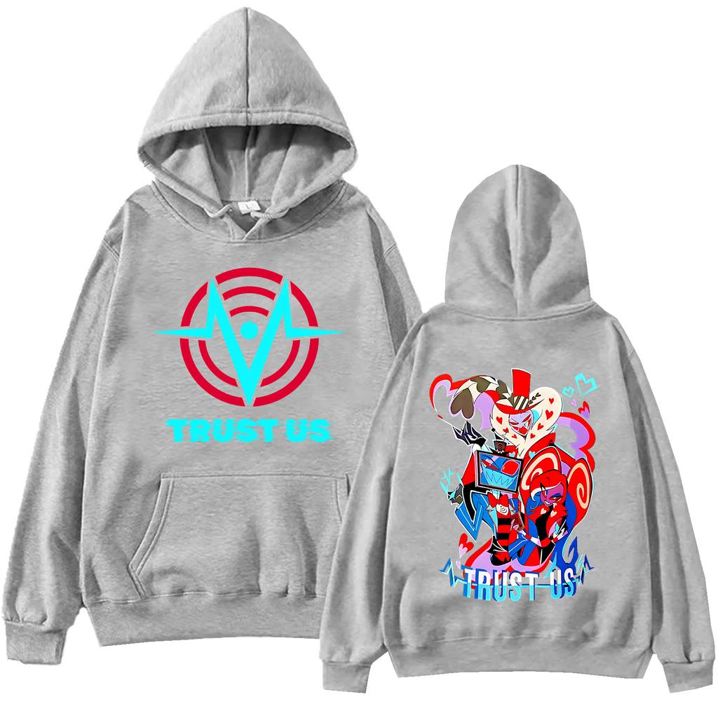Аниме Hazbin Hotel Доверьтесь Нам Худи Мужское Женское Харадзюку С Длинным Рукавом Пуловер Топы Толстовка