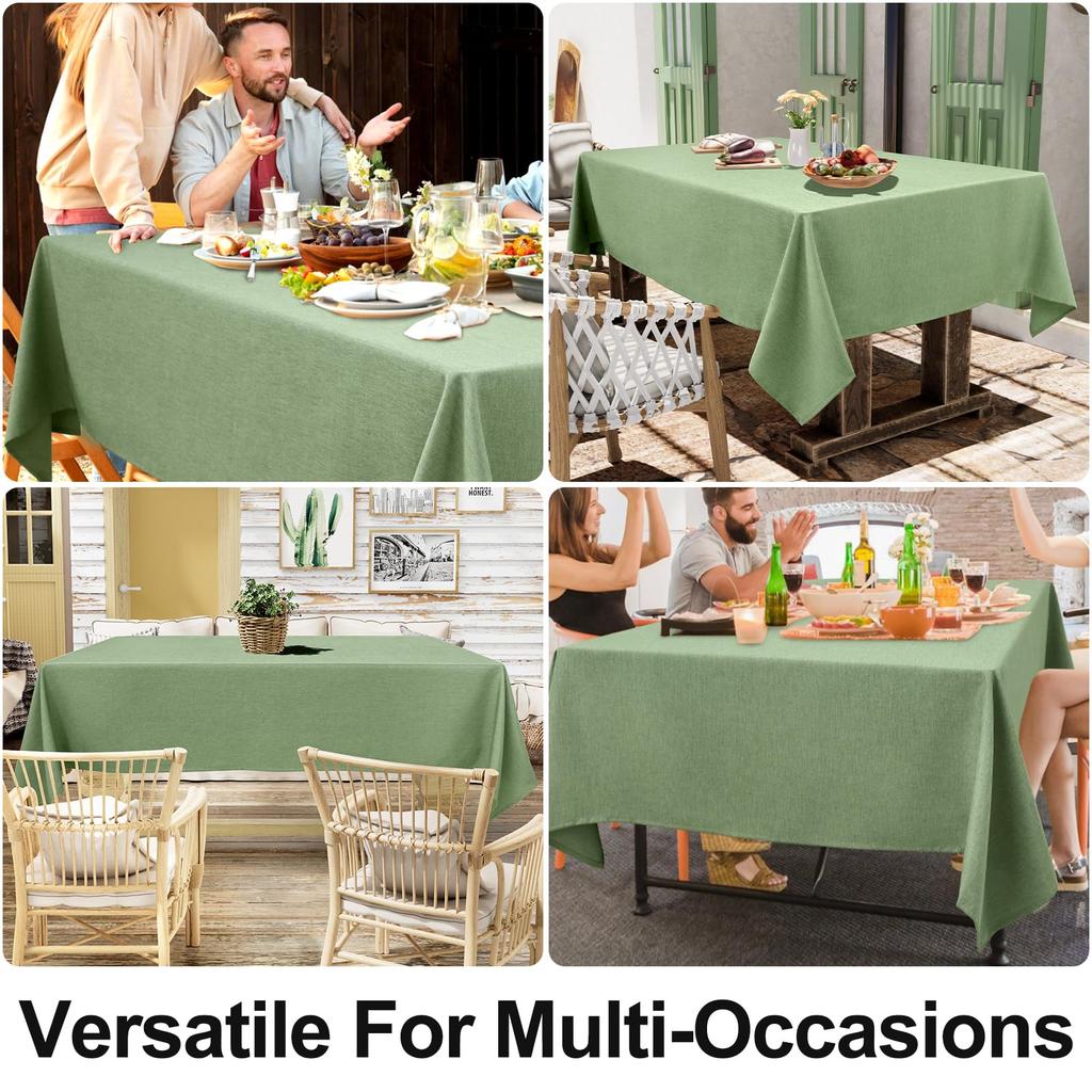 Olanly Водонепроницаемая Протираемая Тканевая Скатерть Моющаяся Накладка на Стол Для Кухни Столовой Прямоугольная Скатерть Искусственный Лен Скатерть