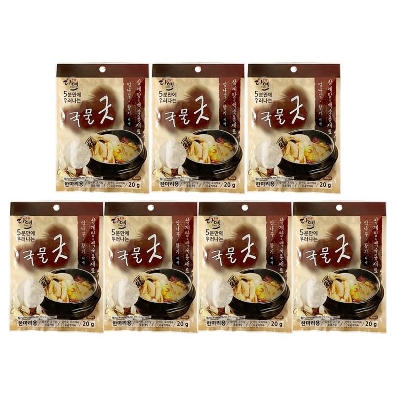 Daye Soup Good, Momnamu, Astragalus, Samgyetang, ингредиенты для вареной курицы, чайные пакетики, 20 г, 7 штук