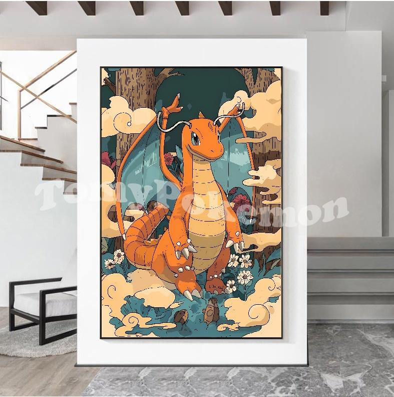 Print On Canvas Charizard Wall Art Home Modern Living Room Friends Gift Decoration Paintings Decorative Aesthetic Poster