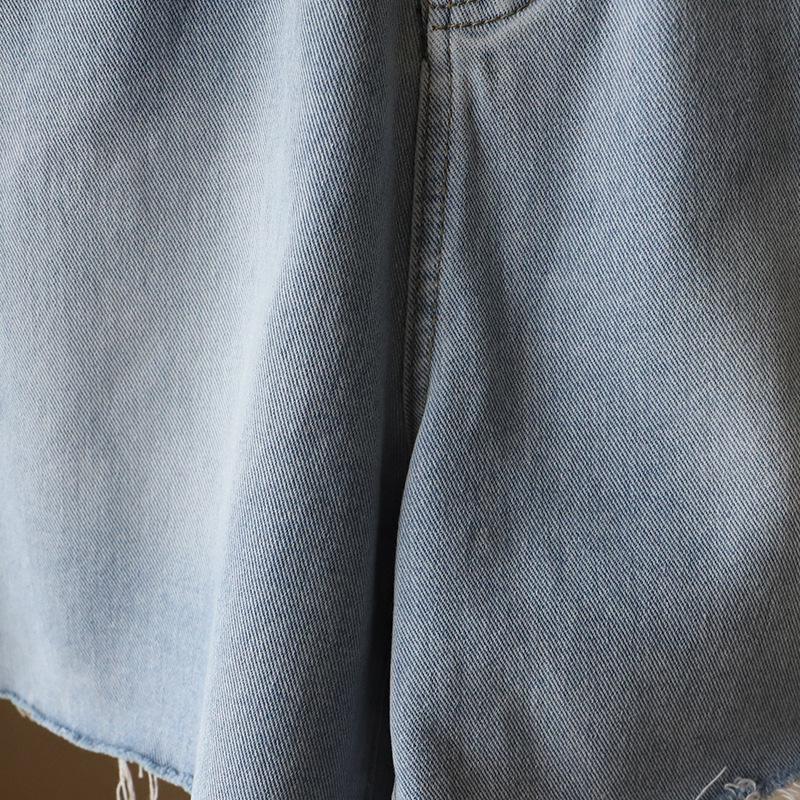 Летние шорты А-силуэта с высокой талией, необработанным краем и широкими штанинами в корейском стиле 2025