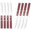 8Pcs Silver Wooden Handle Steak Knife Dinnerware Set 304 Stainless Steel Flatware Sharp Knife Set Tableware Cutlery Knives Set