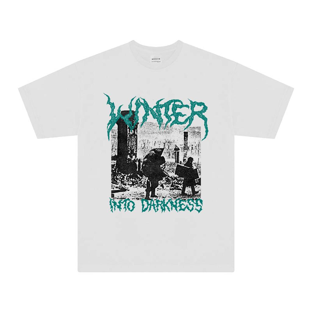 Winter T Shirt Into Darkness Death Metal Print Unisex Graphic Cotton Unisex WOMEN Summer Top Shirt