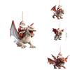 Festive Cartoon Acrylic Santa On Dragon Gift Drop Holiday Car Hanging Ornament