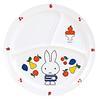 Kanto Plastic Industry Miffy Round Lunch 23cm Three-Compartment Plate, Diameter, CM-65FR