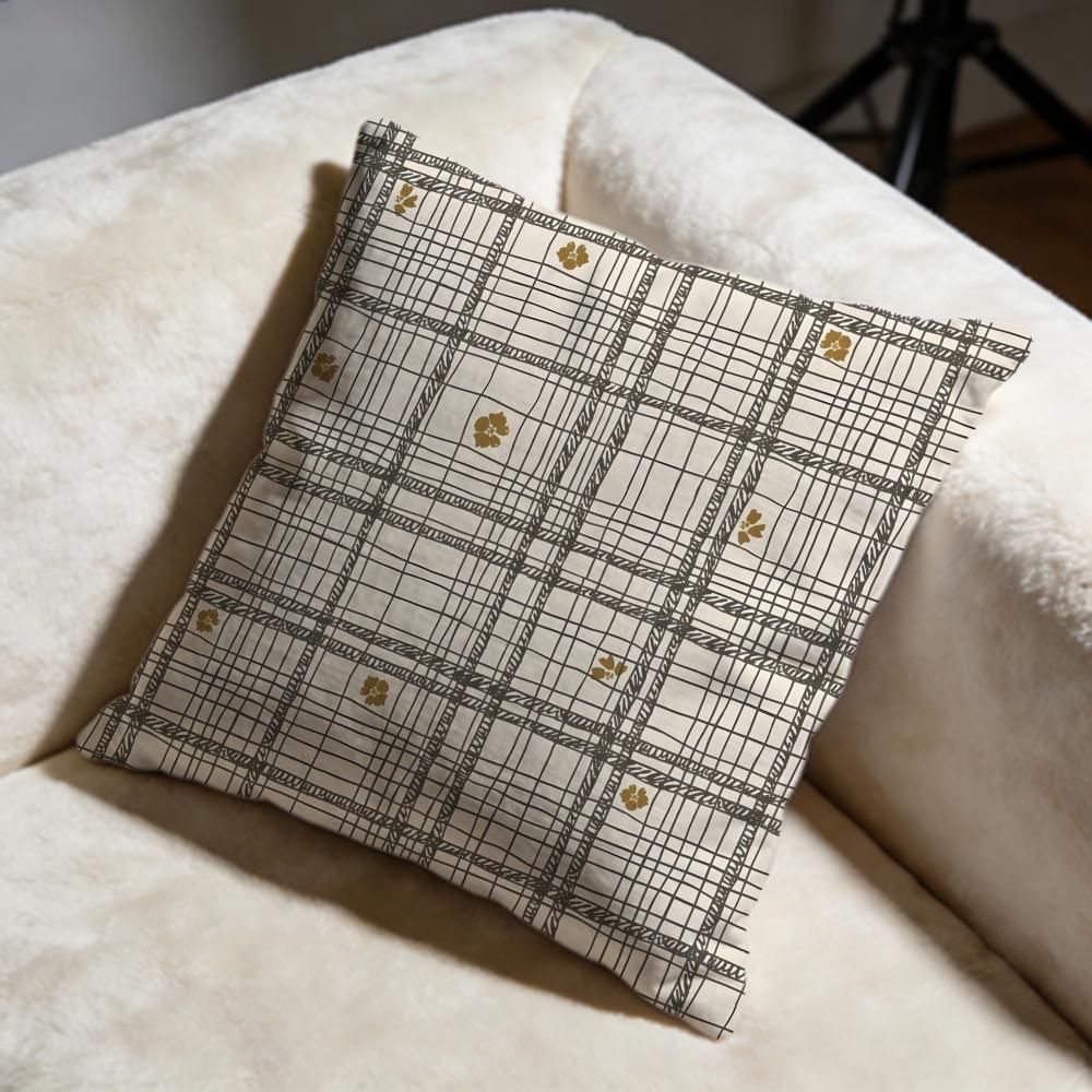 plaid lines Cushion Cover Soft Decorative Pillow Case Suitable for Bedroom Sofa Car Travel Use