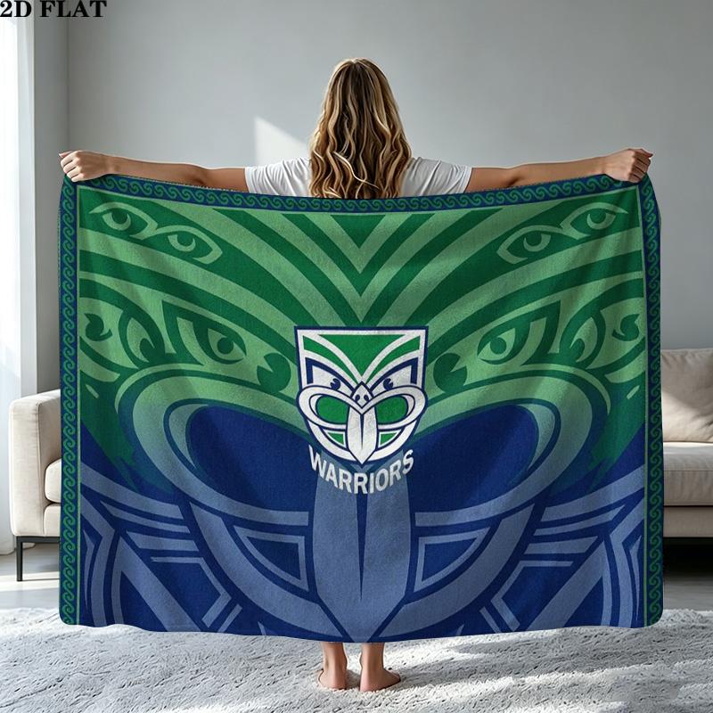 New Zealand Warriors Print Flannel Blanket High Quality Warm Comfortable Cover for All Seasons Perfect for Gifts Home Decor