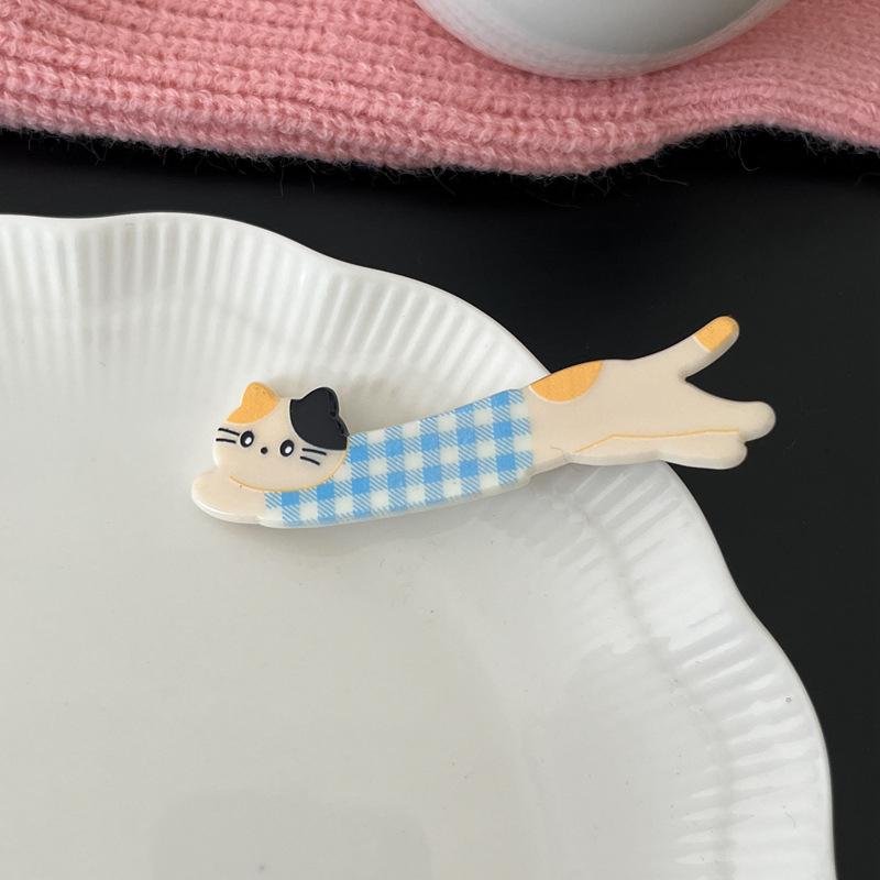 Мультяшная заколка для волос, милая кошачья форма, боковая челка, зажим для макияжа, головные уборы для девочек