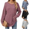 Women's Fashion Casual Solid Color Round Neck Long Sleeve Loose Pullover Top