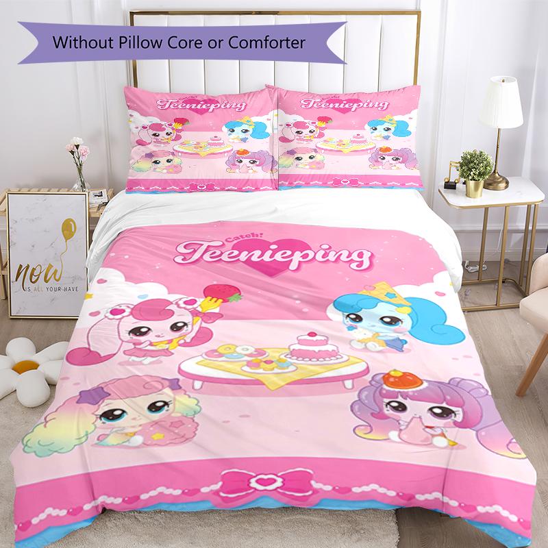 3pcs Magic Sweethear (4) Design Cover Set - HD Printed Bedding with 1 Cover and 2 Pillowcases - Perfect for Home and Dorm Decor