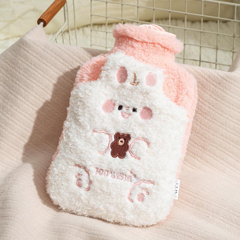 Милая большая грелка для горячей воды для менструальных болей, мягкая грелка от менструальных колик, плюшевая грелка для рук, бутылка из семян Гватеро