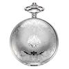 TREEWETO Retro Mechanical Pocket Watch Half Hunter Silver Case with Roman Numeral Box Men's
