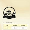 Wrought Iron Wall Art Black White Cow Silhouette Farm Decor Welcome Sign Housewarming Gift