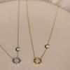 Ожерелье «Солнце и Луна», темперамент, новогодний простой дизайн, цепочка на ключицу, женская, модная