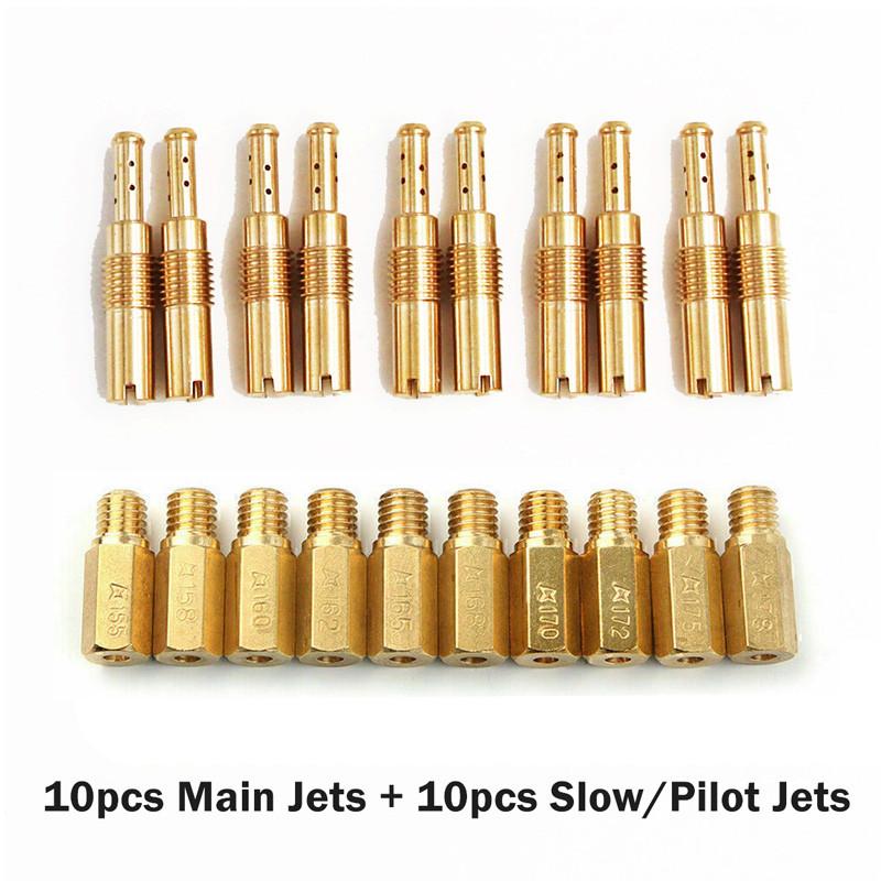 20 шт. карбюратор главный/пилотный жиклер вице-инжектор форсунки для Keihin PWK PE CVK-#32-#55 #155-#178 мотоциклетные карбюраторные жиклеры