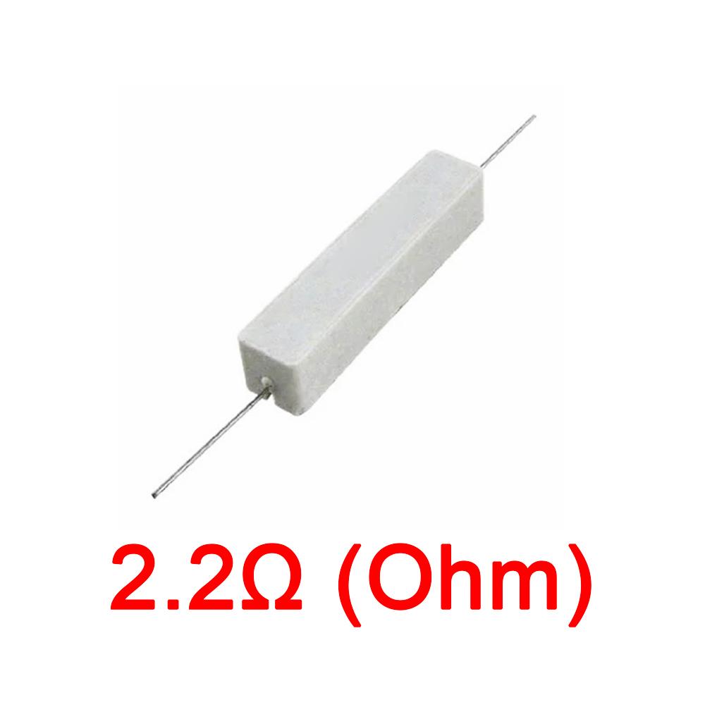 10PCS Wirewound Ceramic Cement Power Resistor Fixed Horizontal 20W Watt 0.1ohm - 100Kohm Vertical Axial Lead Resistance 5% 0.1/0.22/0.47/100/1K R Ohm