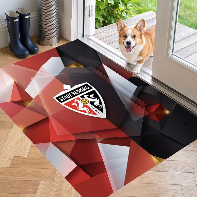 Soft Floor Carpet Stade Rennais FC Pattern Area Rug Decorative Mat For Home Room Decoration