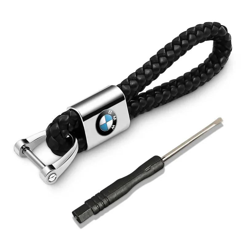 BAAA1 1Pcs Metal Car Key Chain Key Ring Key Lanyard Car Emblem Styling For BMW M Performance M2 M3 M5 320 325 E28 E30 E34 E36 E39 E46