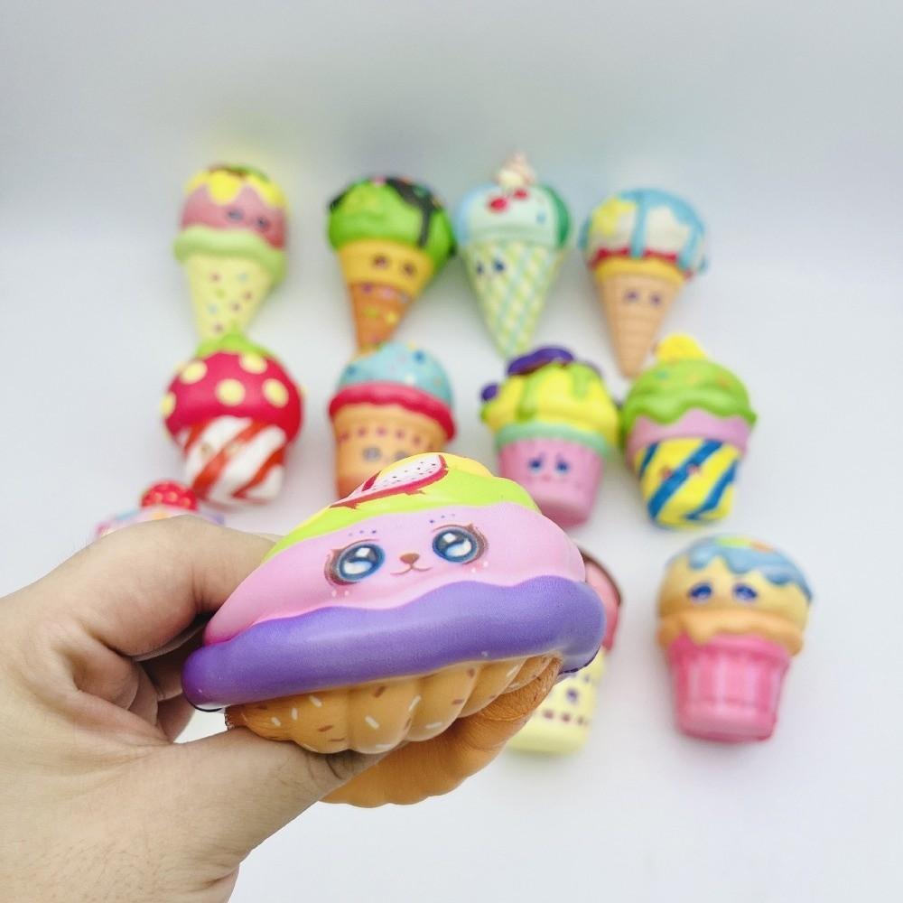 Realistic Squeeze Toys Soft Fidget Toys Quiet Toy Ice Cream Squeeze Toy For Kids