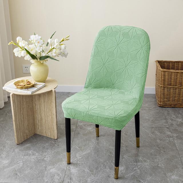 Thicked Jacquard Chair Covers Curved Stretch Chair Seat Cover For Wedding Dining Room Office Chair Covers Banquet Housse 1pcs