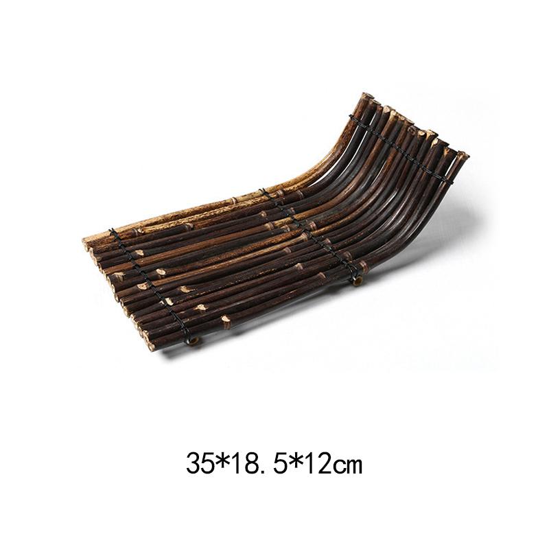 Винтажная бамбуковая тарелка для суши, бамбуковая тарелка-ограда, японская корейская кухня, сашими, суши-лодки, креативная сервировочная тарелка
