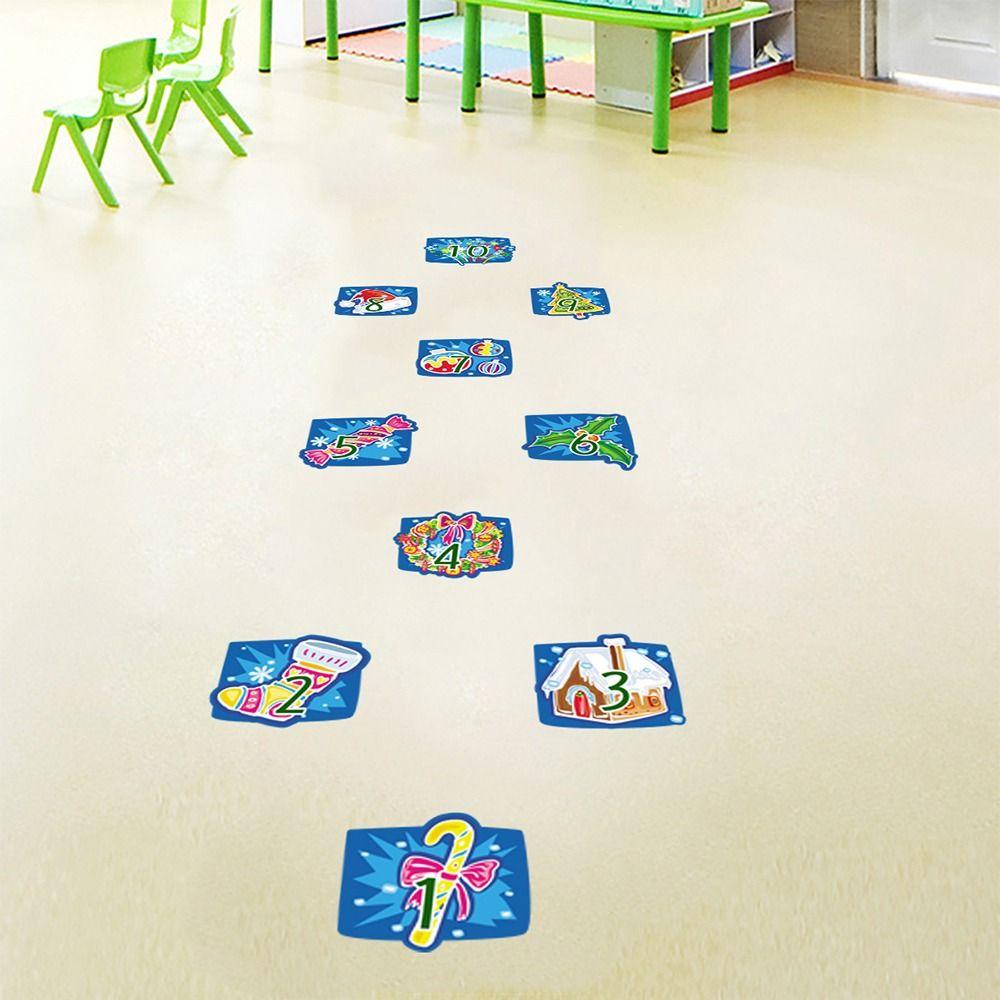 Self-adhesive Cartoon Number Grids PVC Wall Art NEW Flooring Decals Nursery
