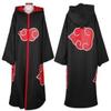 4pcs Anime Naruto Akatsuki Uchiha Itachi Cosplay Costume Cloak Robe Ninja Cloak Set Ring Headband Halloween