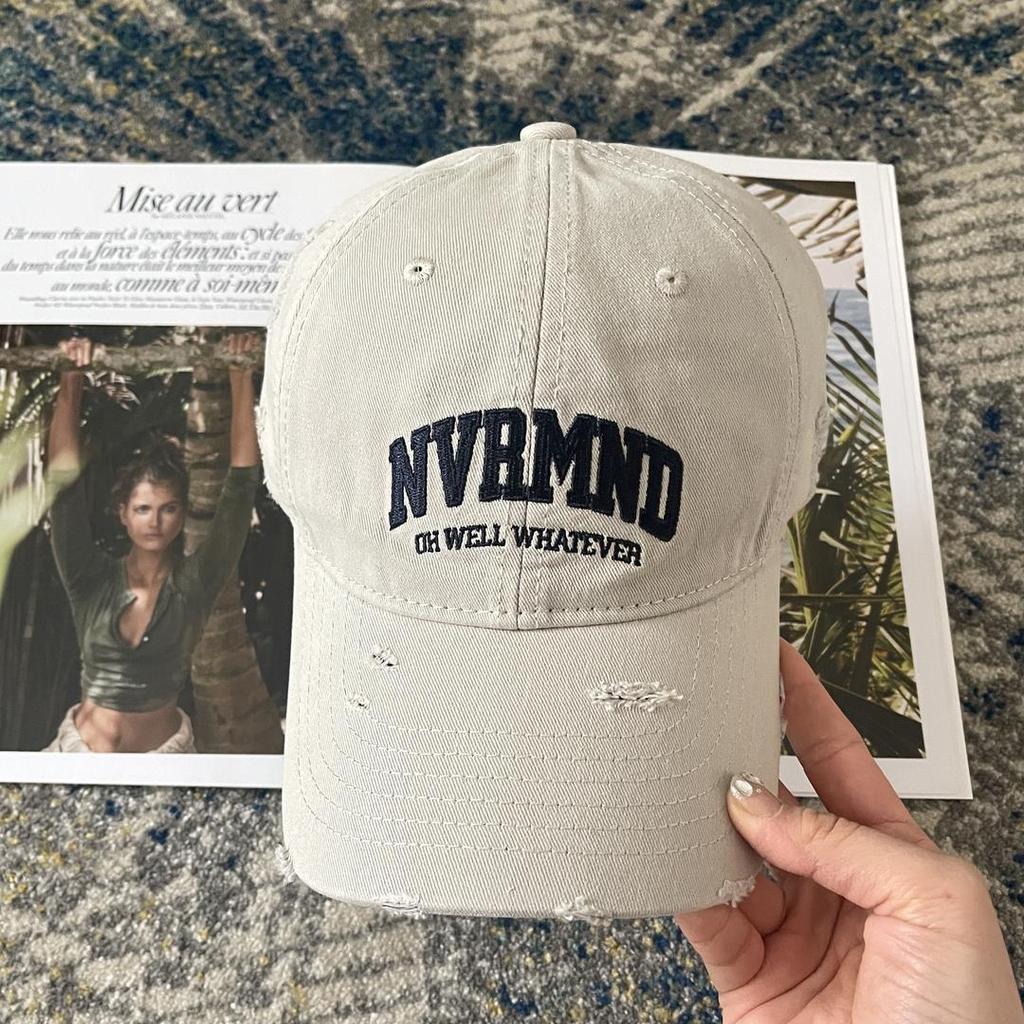 Европейская и американская модная брендовая вышивка с большой окружностью головы, бейсболка для мужчин и женщин, уличная мода, старая кепка с отверстием, показывающая маленькое лицо